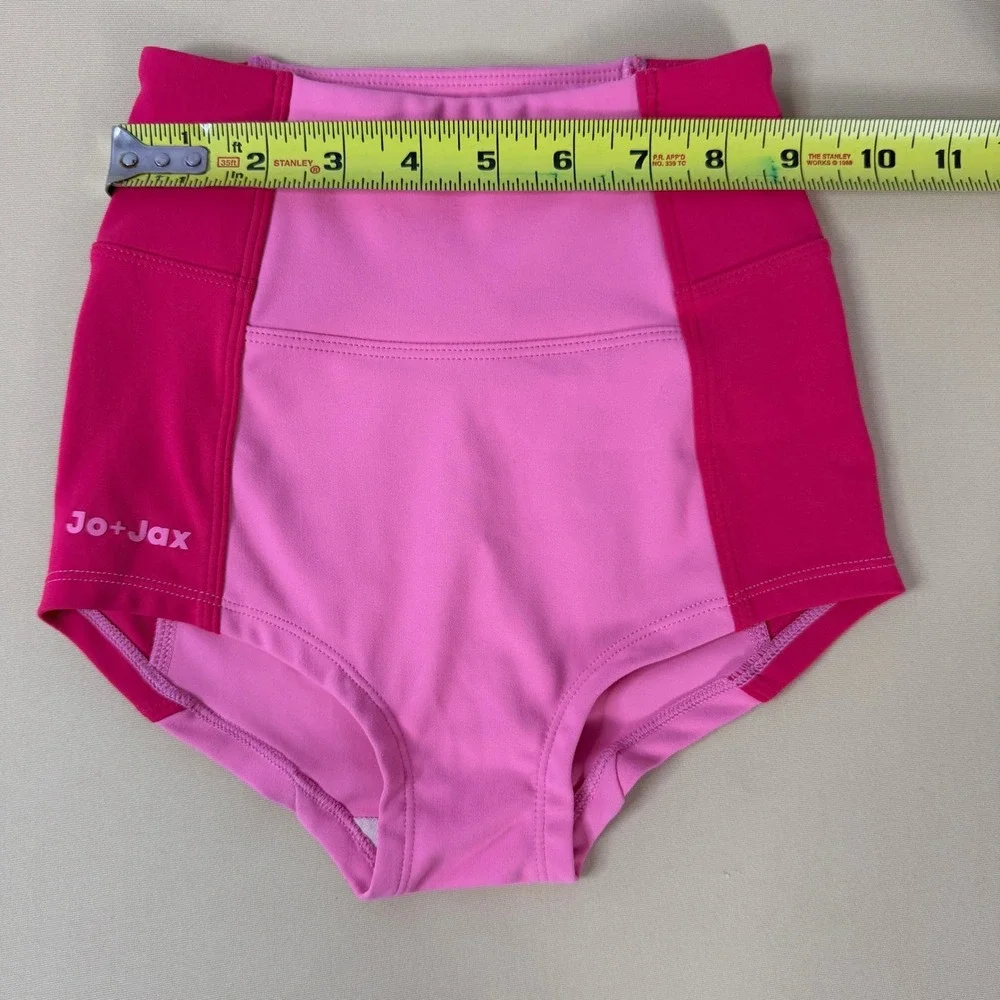 Jo+Jax Dance Briefs Kids Youth Small YS Pink Colorblock High Waist Excellent